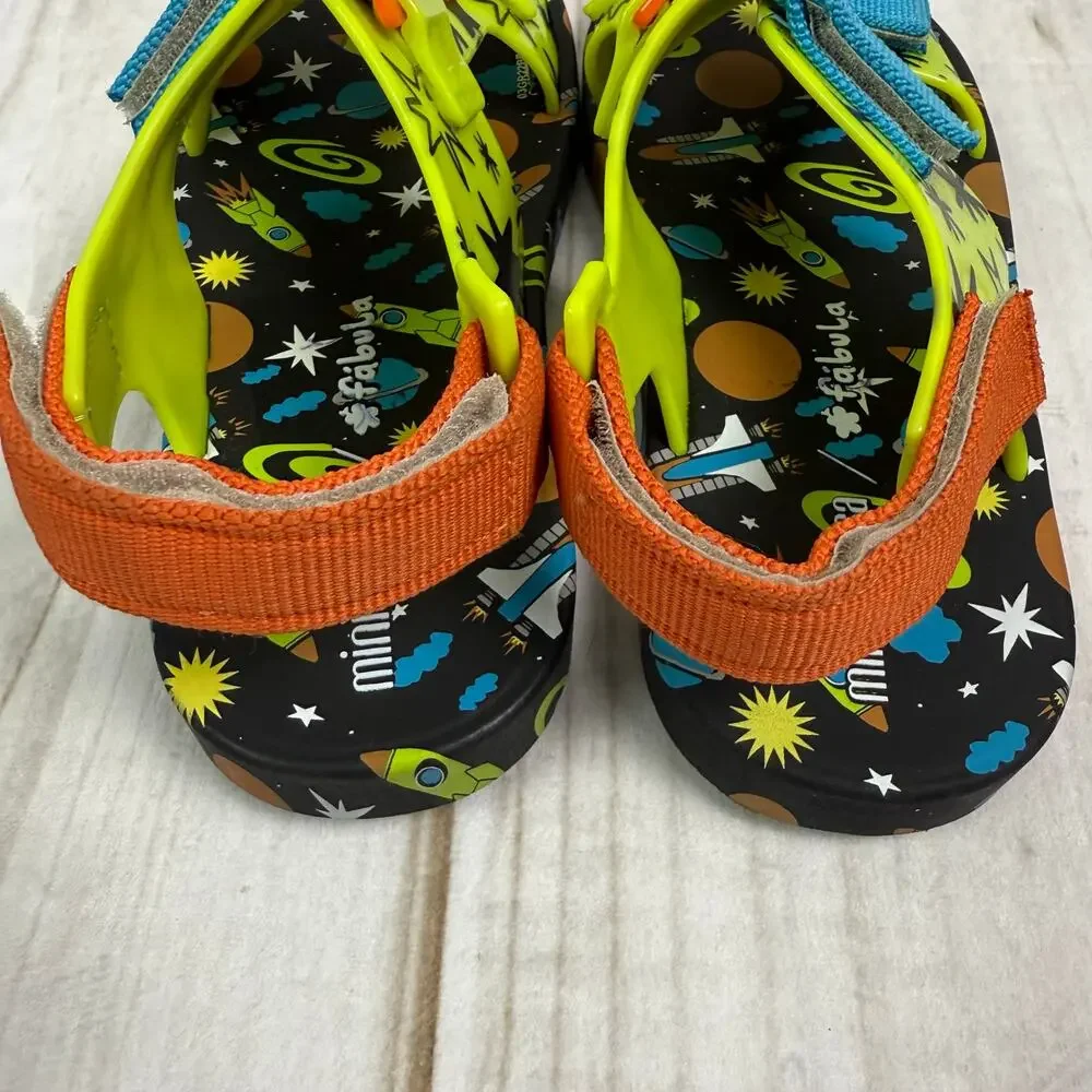 Mini‎ Melissa Fabula Ping Pong Space Sandals Kids Size 4Y